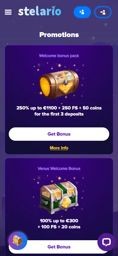 Stelario Casino mobile browser promotions with Australian bonus offers
